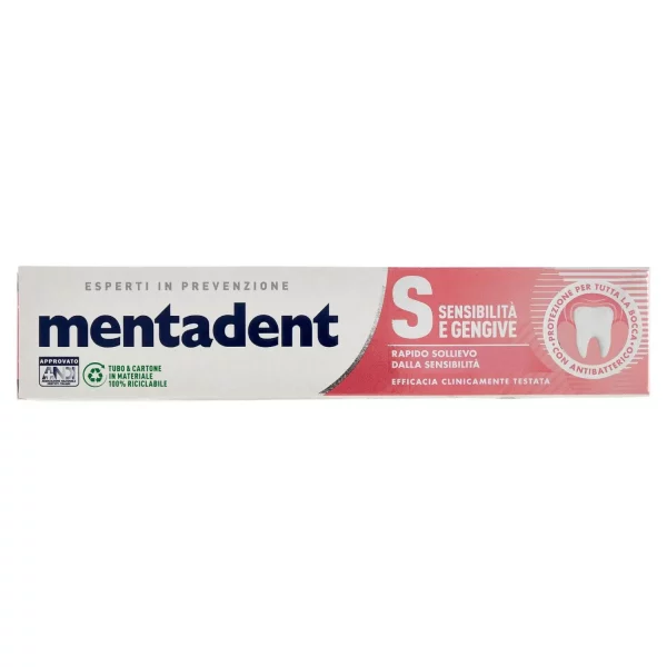 mentadent sensitive 75ml fronte Mentadent Sensibilità e Gengive 75ml