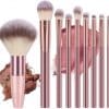 Set di 9 pennelli da trucco per fondotinta, ombretto, liquidi, crema e cipria, per lucidatura, sfumatura e viso